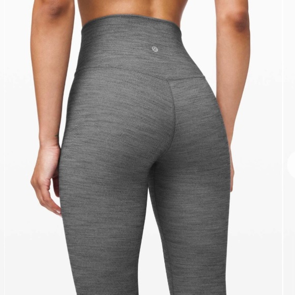 LULULEMON Athletica Align Pant II 25” Mini Heathered Herringbone Black/White - Picture 1 of 14